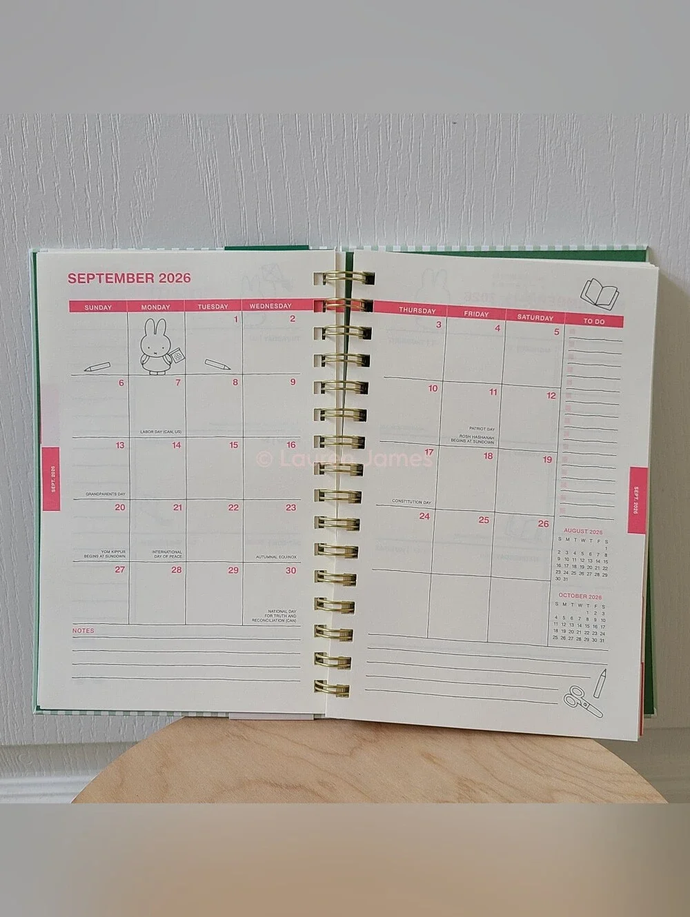 Miffy Green Striped Planner and Floral Notepad Set